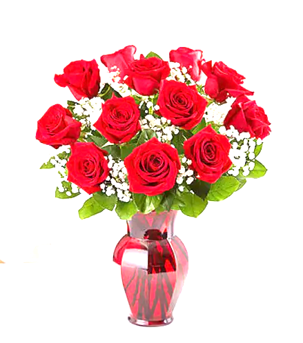 10 Rose Bouquet with Vase